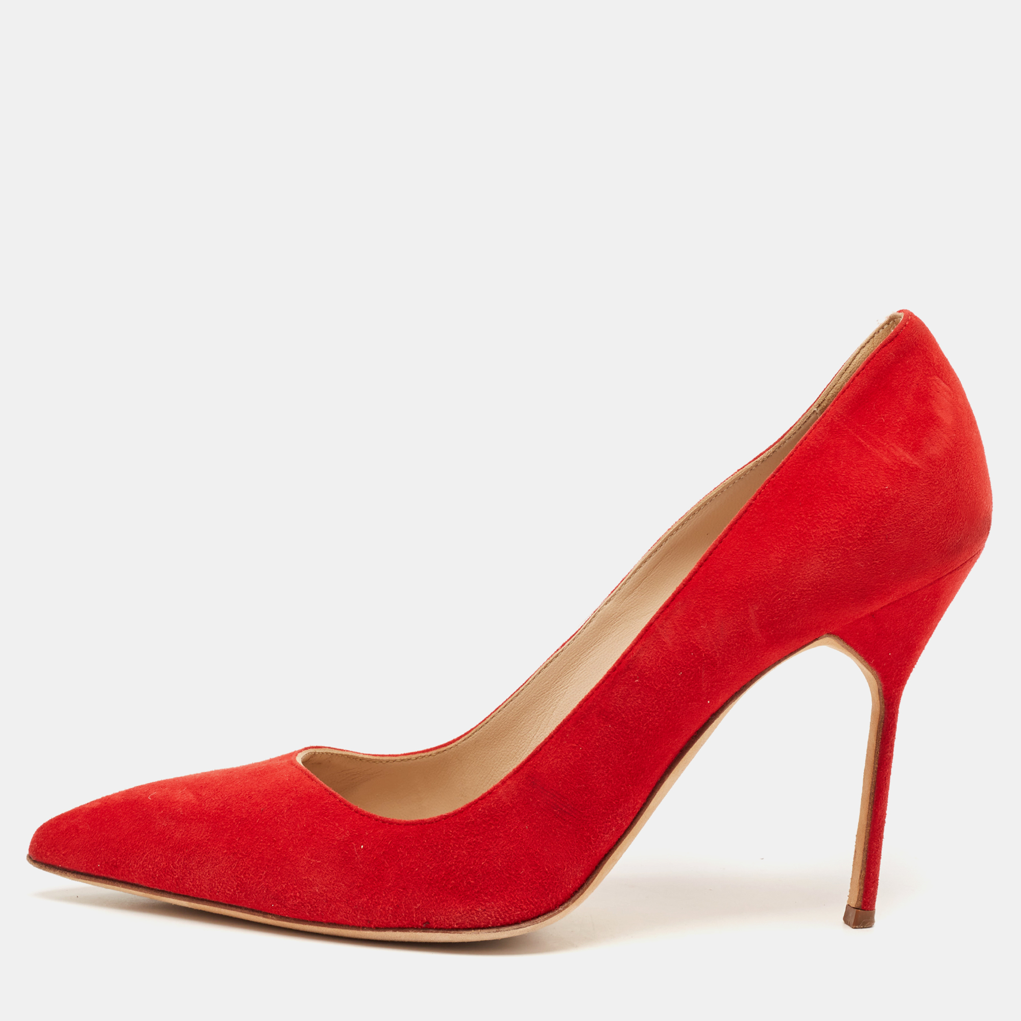 Manolo Blahnik Red Suede BB Pointed Toe Pumps Size 41, Pumps - Luxury Closet catalog