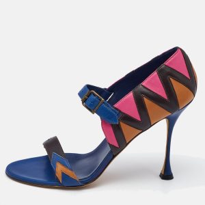 Manolo Blahnik Multicolor Leather Ankle Strap Sandals Size 40.5, Sandals - Luxury Closet catalog
