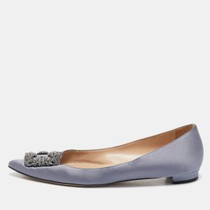 Manolo Blahnik Blue Satin Hangisi Ballet Flats Size 41.5, Flats - Luxury Closet catalog