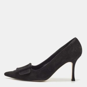 Manolo Blahnik Black Suede Maysale Pumps Size 37.5, Pumps - Luxury Closet catalog