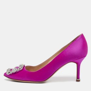 Manolo Blahnik Pink Satin Hangisi Pumps Size 36.5, Pumps - Luxury Closet catalog
