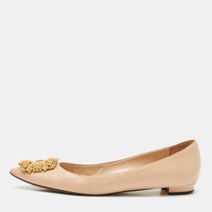 Manolo Blahnik Peach Leather Hangisi Ballet Flats Size 39.5, Flats - Luxury Closet catalog