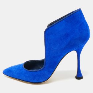 Manolo Blahnik Blue Suede Espedal Pumps Size 36.5, Pumps - Luxury Closet catalog