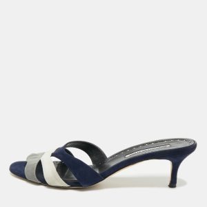 Manolo Blahnik Tri Color Suede Slide Sandals Size 40, Sandals - Luxury Closet catalog
