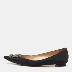 Manolo Blahnik Black Satin Hangisi Ballet Flats Size 42, Flats - Luxury Closet catalog