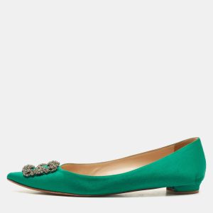Manolo Blahnik Green Satin Hangisi Ballet Flats Size 42, Flats - Luxury Closet catalog