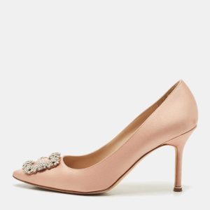 Manolo Blahnik Peach Satin Hangisi Pumps Size 39, Pumps - Luxury Closet catalog