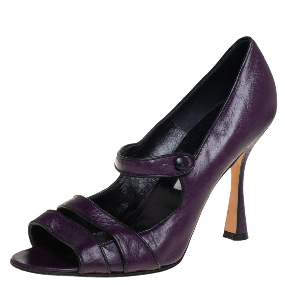 Manolo Blahnik Purple Leather Mary Jane Pumps Size 39.5, Pumps - Luxury Closet catalog