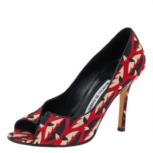 Manolo Blahnik Multicolor Fabric Peep toe Pumps Size 37.5, Pumps - Luxury Closet catalog