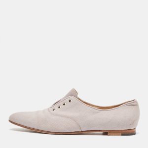 Manolo Blahnik Grey Canvas Oxfords Size 39.5, Shoes - Luxury Closet catalog