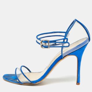 Manolo Blahnik Blue/Transperent PVC and Suede Mary Jane Pumps Size 36.5, Pumps - Luxury Closet catalog