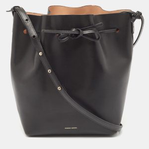 Mansur Gavriel Black Leather Large Drawstring Bucket Bag, Handbags - Luxury Closet catalog