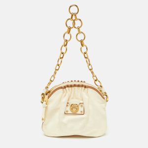 Marc by Marc Jacobs Off White/Brown Leather Chain Bag, Shoulder Bags - Luxury Closet catalog