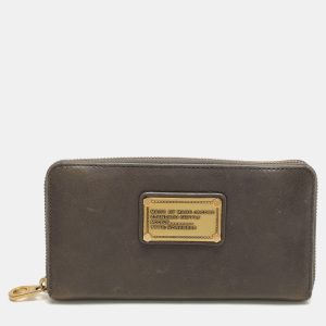 Marc by Marc Jacobs Grey Leather Zip Around Wallet, Wallets & Money Clips - Luxury Closet catalog