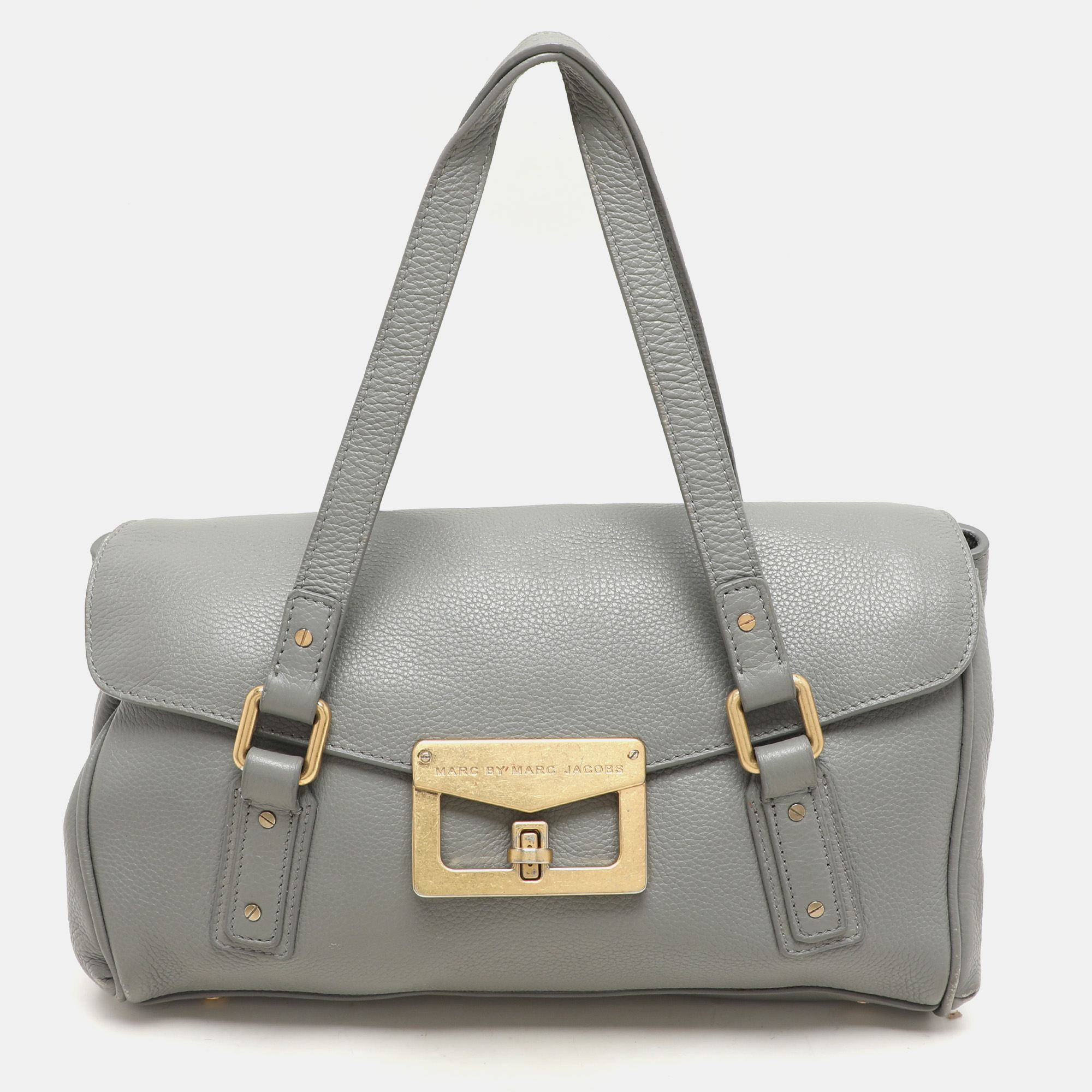 Marc by Marc Jacobs Grey Leather Turn Lock Flap Satchel, Satchels - Luxury Closet catalog