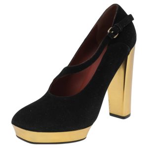 Marc by Marc Jacobs Black Suede Platform Block Heel Pumps Size 38.5, Pumps - Luxury Closet catalog