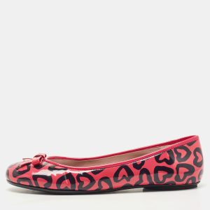 Marc by Marc Jacobs Pink/Black Heart Patent Leather Bow Ballet Flats Size 36, Flats - Luxury Closet catalog