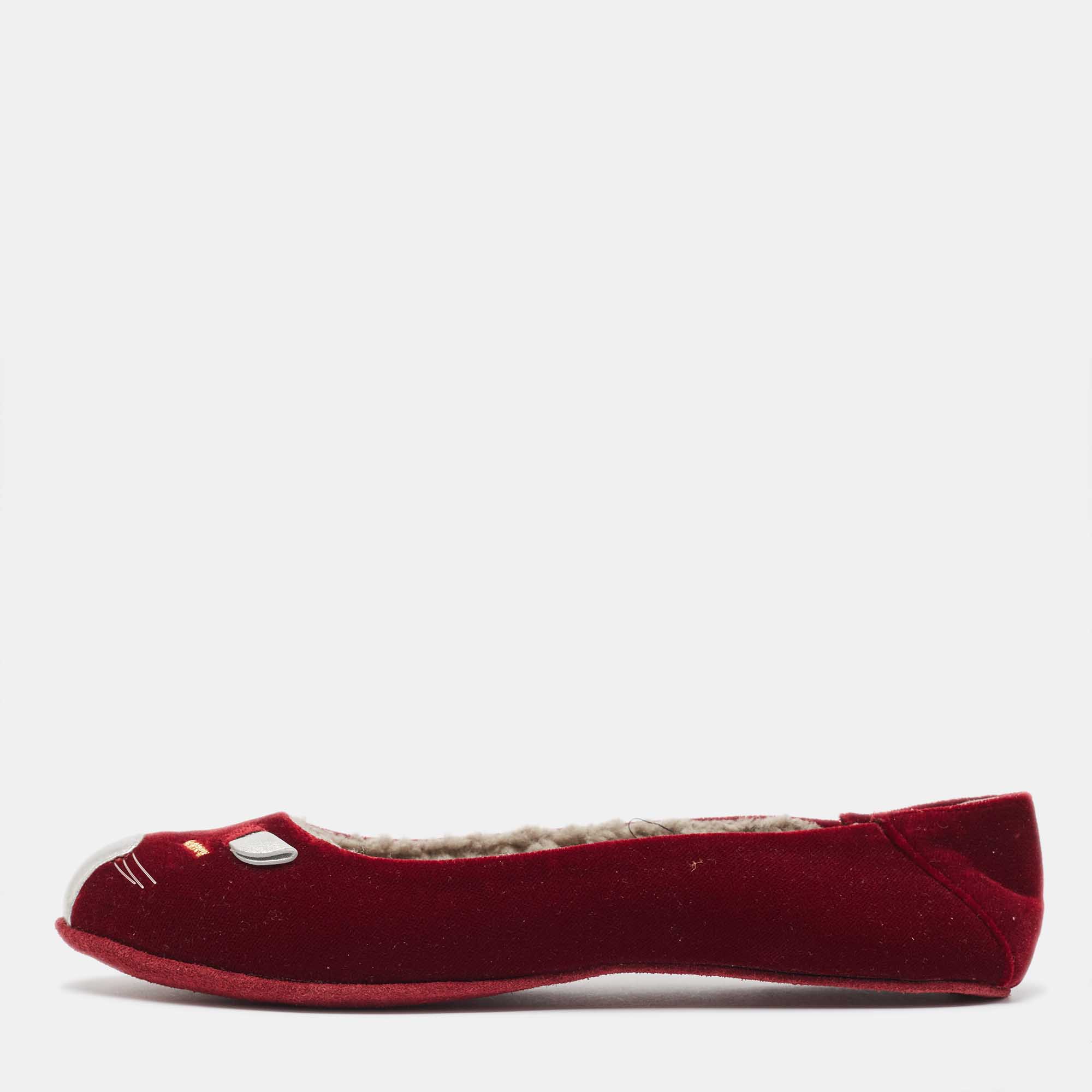 Marc by Marc Jacobs Burgundy Velvet Cat Ballet Flats Size 37.5, Flats - Luxury Closet catalog