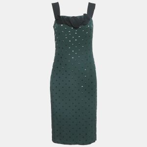 Marc Jacobs Green/Black Dot Print Crepe Ruffled Sleeveless Dress S, Dresses - Luxury Closet catalog