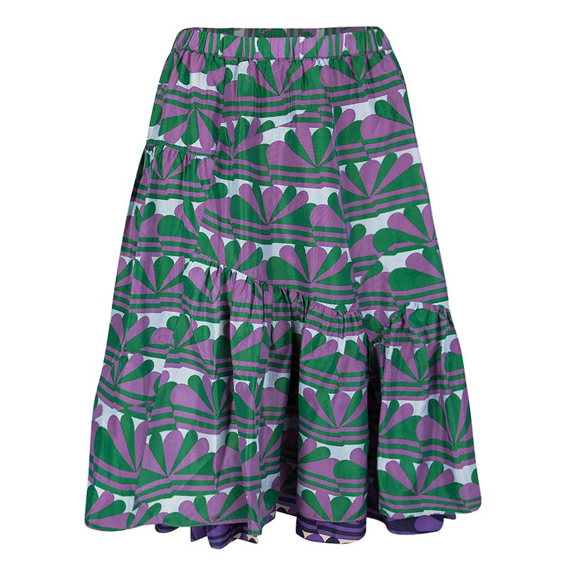 Marc Jacobs Multicolor Printed Ruffle Bottom Layered Skirt XS, Skirts - Luxury Closet catalog