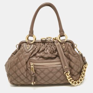 Marc Jacobs Brown Quilted Leather Stam Satchel, Satchels - Luxury Closet catalog