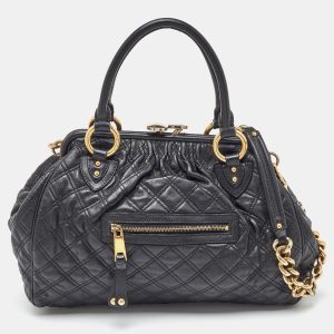 Marc Jacobs Black Quilted Leather Stam Satchel, Satchels - Luxury Closet catalog
