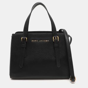 Marc Jacobs Black Leather Little Big Shot Tote, Tote Handbags - Luxury Closet catalog