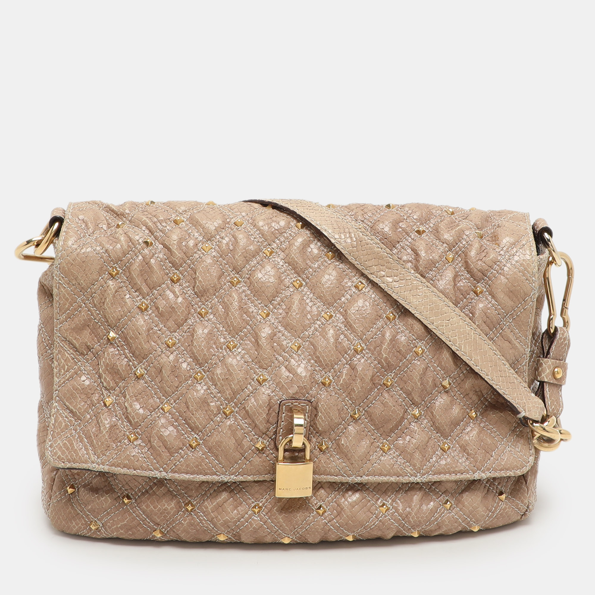 Marc Jacobs Beige Python Embossed Leather Stardust Beat Shoulder Bag, Shoulder Bags - Luxury Closet catalog
