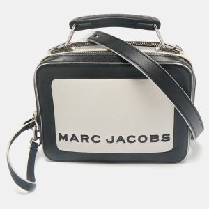 Marc Jacobs Black/White Leather The Mini Box Bag, Shoulder Bags - Luxury Closet catalog