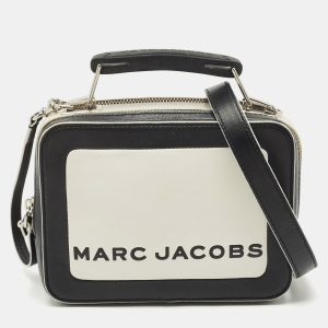 Marc Jacobs Black/White Leather The Box 20 Top Handle Bag, Shoulder Bags - Luxury Closet catalog