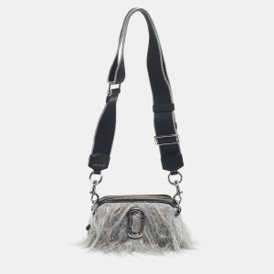 Marc Jacobs Grey/Black Faux Fur and Leather The Creature Snapshot Crossbody Bag, Shoulder Bags - Luxury Closet catalog