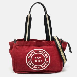 Marc Jacobs Savvy Red Canvas Logo Print Tote, Tote Handbags - Luxury Closet catalog