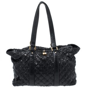 Marc Jacobs Black Quilted Snakeskin Embossed Leather Tote, Tote Handbags - Luxury Closet catalog
