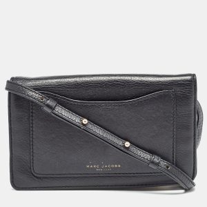 Marc Jacobs Black Leather Recruit Wallet on Strap, Wallets & Money Clips - Luxury Closet catalog