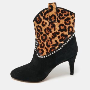 Marc Jacobs Brown/Black  Calf Hair and Suede Ankle Length Boots Size 37, Boots - Luxury Closet catalog