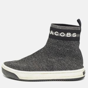 Marc Jacobs Black/Silver Knit Fabric Dart Sock Sneakers Size 37, Athletic Shoes & Sneakers - Luxury Closet catalog
