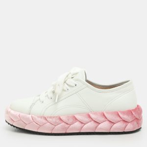 Marco De Vincenzo White/Pink Leather and Velvet Rope Sneakers Size 39.5, Athletic Shoes & Sneakers - Luxury Closet catalog