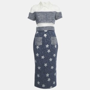Marina Qureshi Blue Jacquard Tweed Top and Skirt Set S, Suits - Luxury Closet catalog