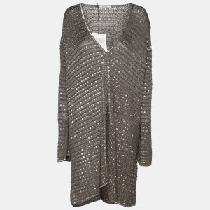 Marina Rinaldi Grey Knit Sequins Long Sleeve Cardigan L, Sweaters & Cardigans - Luxury Closet catalog