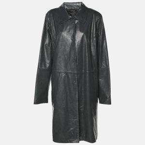 Marina Rinaldi Grey Synthetic Leather Long Jacket L, Coats & Jackets - Luxury Closet catalog