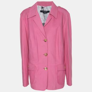 Marina Sport by Marina Rinaldi Pink Leather Breasted Blazer L, Coats & Jackets - Luxury Closet catalog