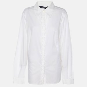 Marina Sport by Marnina Rinaldi White Cotton Blend Origami Details Long Sleeve Shirt L, Shirts & Tops - Luxury Closet catalog