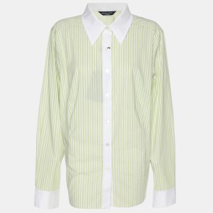 Marina Sport by Marina Rinaldi Green Stripe Cotton Blend Contrast Long Sleeve Shirt L, Shirts & Tops - Luxury Closet catalog