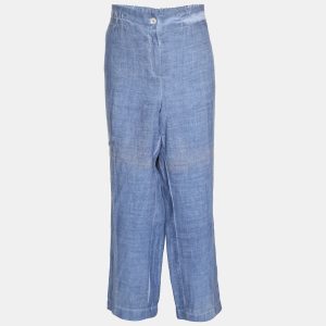 Voyage by Marina Rinaldi Blue Linen Trousers L, Clothing - Luxury Closet catalog