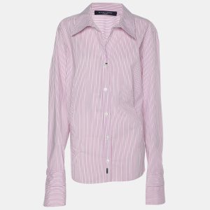 Marina Sport by Marina Rinaldi Pink/White Stipe Long Sleeve Shirt L, Shirts & Tops - Luxury Closet catalog