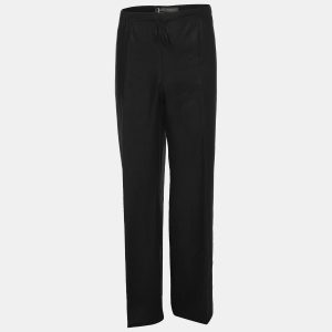 Marina Rinaldi Black Linen Drawstring Trousers L, Clothing - Luxury Closet catalog