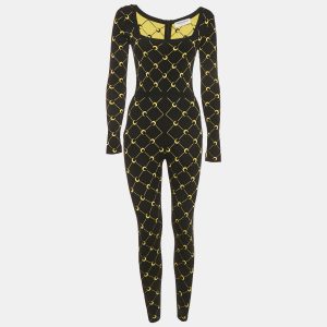 Marine Serre White Line Black Monogram Jacquard Stretch Knit Jumpsuit S, Suits - Luxury Closet catalog