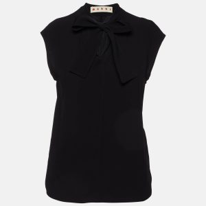Marni Black Crepe Neck Tie Sleeveless Top S, Shirts & Tops - Luxury Closet catalog