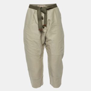Marni Beige Linen Belted Capri Pants S, Clothing - Luxury Closet catalog