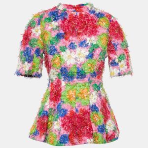 Marni Multicolor Floral Print Cotton Blend and Lurex Top S, Shirts & Tops - Luxury Closet catalog